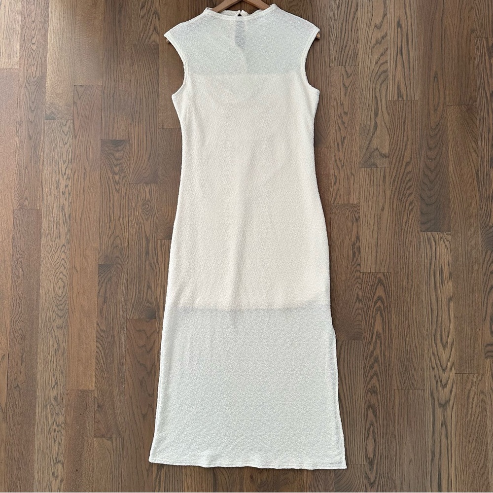NWOT Lost + Wander Textured Mock Neck Stretch Maxi Dress in Cream Large